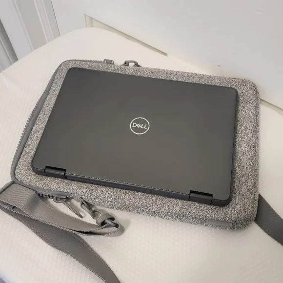 Dagne Dover Gray Neoprene Laptop Bag with Adjustable Strap, Business